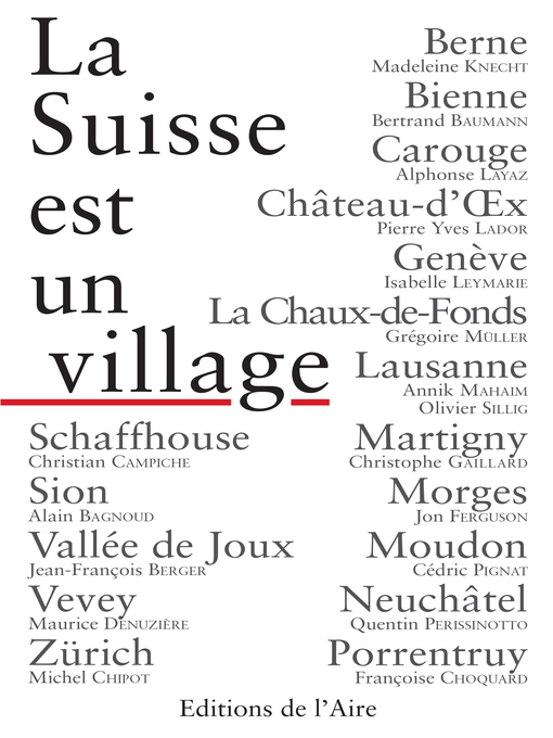 Title details for La Suisse est un village by Collectif - Available